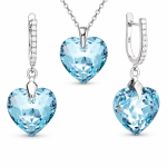 H&otilde;bedane ehtekomplekt naistele &bdquo;Romantic Heart III R (Aquamarine)&ldquo; Swarovski&reg; kristallidega