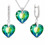 H&otilde;bedane ehtekomplekt naistele &bdquo;Romantic Heart III R (Vitrail Medium)&ldquo; Swarovski&reg; kristallidega