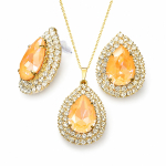 Ehtekomplekt naistele &bdquo;Jasmine (Peach DeLite)&ldquo; Swarovski&reg; kristallidega