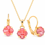 Ehtekomplekt naistele &bdquo;Magical Square (Maroon Ignite)&ldquo; Swarovski&reg; kristallidega