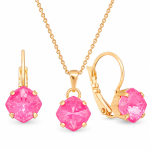 Ehtekomplekt naistele &bdquo;Magical Square (Electric Pink Ignite)&ldquo; Swarovski&reg; kristallidega