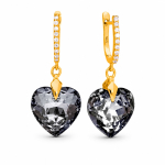 H&otilde;bedased k&otilde;rvar&otilde;ngad &bdquo;Romantic Heart III (Silver Night)&ldquo; Swarovski&reg; kristallidega