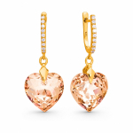 H&otilde;bedased k&otilde;rvar&otilde;ngad &bdquo;Romantic Heart III (Colorado Topaz)&ldquo; Swarovski&reg; kristallidega
