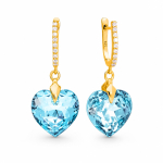 H&otilde;bedased k&otilde;rvar&otilde;ngad &bdquo;Romantic Heart III (Aquamarine Blue)&ldquo; Swarovski&reg; kristallidega