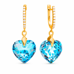 H&otilde;bedased k&otilde;rvar&otilde;ngad &bdquo;Romantic Heart III (Aquamarine Shimmer)&ldquo; Swarovski&reg; kristallidega