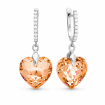 H&otilde;bedased k&otilde;rvar&otilde;ngad &bdquo;Romantic Heart III R (Colorado Topaz)&ldquo; Swarovski&reg; kristallidega