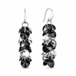 H&otilde;bedased k&otilde;rvar&otilde;ngad &bdquo;Flamenco (Silver Night / Jet)&ldquo; Swarovski&reg; kristallidega