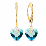 H&otilde;bedased k&otilde;rvar&otilde;ngad &bdquo;Cute Valentine (Emerald Shimmer)&ldquo; Swarovski&reg; kristallidega