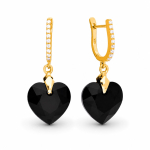 H&otilde;bedased k&otilde;rvar&otilde;ngad &bdquo;Romantic Heart III (Jet)&ldquo; Swarovski&reg; kristallidega