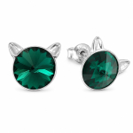 H&otilde;bedased k&otilde;rvar&otilde;ngad &bdquo;Cat (Emerald)&ldquo; Swarovski&reg; kristallidega