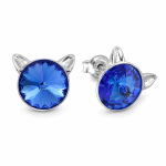 H&otilde;bedased k&otilde;rvar&otilde;ngad &bdquo;Cat (Sapphire)&ldquo; Swarovski&reg; kristallidega