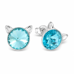 H&otilde;bedased k&otilde;rvar&otilde;ngad &bdquo;Cat (Light Turquoise)&ldquo; Swarovski&reg; kristallidega