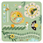 CLASSIC WORLD Puidust manipuleerimisplaat &bdquo;Minu esimene kalender&ldquo; Kell lastele