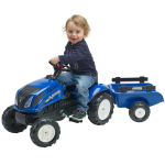 FALK &bdquo;New Holland&ldquo; pedaaltraktor koos haagise ja avatava kapotiga