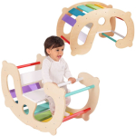 WOOPIE GREEN Puidust Vikerkaarekiik ja Sild 2in1 Montessori FSC