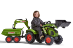 FALK CLAAS pedaaltraktor koos haagise, kopp ja buldooseriga