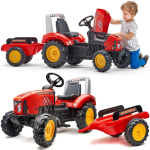 FALK punane &bdquo;Supercharger&ldquo; pedaalidega traktor haagisega, avatav, 3&ndash;7-aastastele lastele