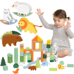 CLASSIC WORLD Puidust klotside komplekt Metsamaailm 50 tk