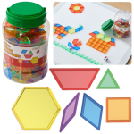 MASTERKIDZ Montessori tangram mosaiikplokkide komplekt, 140 tk.