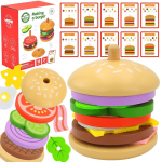 WOOPIE GREEN puidust pusle lastele &ndash; hamburgerirestoran, 15 detaili, FSC sertifikaadiga