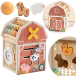 TOOKY TOY puidust talli tegevuste sorteerija Montessori abakus