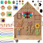 MASTERKIDZ puidust STEM tahvel, vabalt seisev, XXL suuruses, majakujuline + lisad