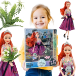 WOOPIE ROYAL Emi stiilis moenukk 32 cm - stiilne printsess roosa kleidiga + aksessuaarid