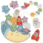 TOOKY TOY Puidust puslekomplekt &bdquo;Uinuv Kuu&ldquo; Montessori Kosmos