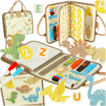 Sensoriline Montessori manipuleerimisplaat dinosauruskarbiga