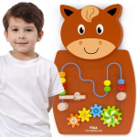 VIGA Puidust manipuleerimisplaat - Hobune (FSC Montessori sertifikaat)