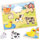 VIGA Puidust Montessori 2in1 Pusle Taluteemaline