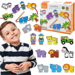 VIGA puidust n&ouml;&ouml;rihelmed m&auml;ng &bdquo;Safari ZOO Montessori&ldquo;