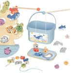 TOOKY TOY puidust mere m&auml;nguasjade komplekt, tasakaalutorn, kalap&uuml;&uuml;gifiguurid, 23 osa