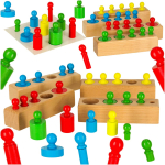 Montessori puidust v&auml;rvilised silindrilised kaalud