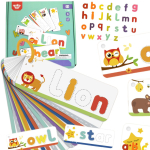 TOOKY TOY Montessori t&auml;hestiku pusle. T&auml;htede, s&otilde;nade ja loomade &otilde;ppimine 57 tk.