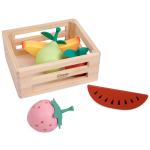 CLASSIC WORLD puidust puuviljade komplekt korvis, 6 tk.