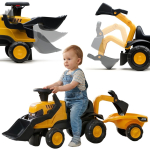 FALK s&otilde;itev JCB traktor haagise, reha ja labidaga, vaiksete ratastega, 1-3 aastastele lastele