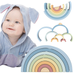 TOOKY TOY Puidust pusle - Pastelne vikerkaar