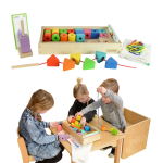 MASTERKIDZ suur puidust Montessori mitmev&auml;rviliste helmeste ja n&ouml;&ouml;ride komplekt