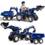 FALK New Holland pedaaltraktor haagisega, sinine