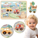 TOOKY TOY Puidust pusle - autod