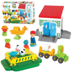 MOCHTOYS Pin Bricks Klotsid &bdquo;Talu&ldquo; 100 osa + 3 figuuri
