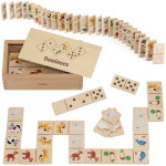 VIGA puidust domino 2 &uuml;hes loomad ja numbrid