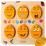MASTERKIDZ Montessori Emotsioonide tahvel - Puidust munad