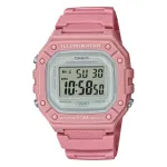 CASIO TIMELESS COLLECTION SPORT ILLUMINATOR WR 50, ALARM, KRONOGRAAF &ndash; ROOSA &ndash; V&Auml;RVILINE SEERIA W-218HC-4AVDF