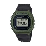 CASIO TIMELESS COLLECTION SPORT ILLUMINATOR WR 50M, &Auml;RATUS, KRONOGRAAF - ARMY GREEN W-218H-3AVEF