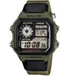 CASIO SPORT DIVER - WORLD TIME ILLUMINATOR 5 ALARMI - FUTURE CLASSIC KOLLEKTSIOON - KHAKI ROHELINE AE-1200WHB-3BVDF