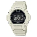 CASIO TIMELESS COLLECTION SPORT- ILLUMINATOR WR 50M, ALARM, KRONOGRAAF - VALGE - COLORED SERIE W-219HC-8BVDF