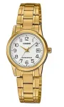 CASIO COLLECTION LADY DATE, KULDNE - VALGE LTP-V002G-7B2UDF