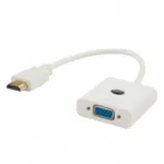 SAVIO CL-201 HDMI (M) &ndash; VGA (F) adapter, HDMI A-t&uuml;&uuml;p D-Sub 15-kontaktiliseks, kuni 1920x1200, valge